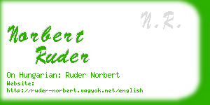 norbert ruder business card